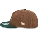 cappello-piatto-marrone-e-verde-regolabile-9fifty-retro-crown-wool-pinstripe-degli-oakland-athletics-mlb-di-new-era