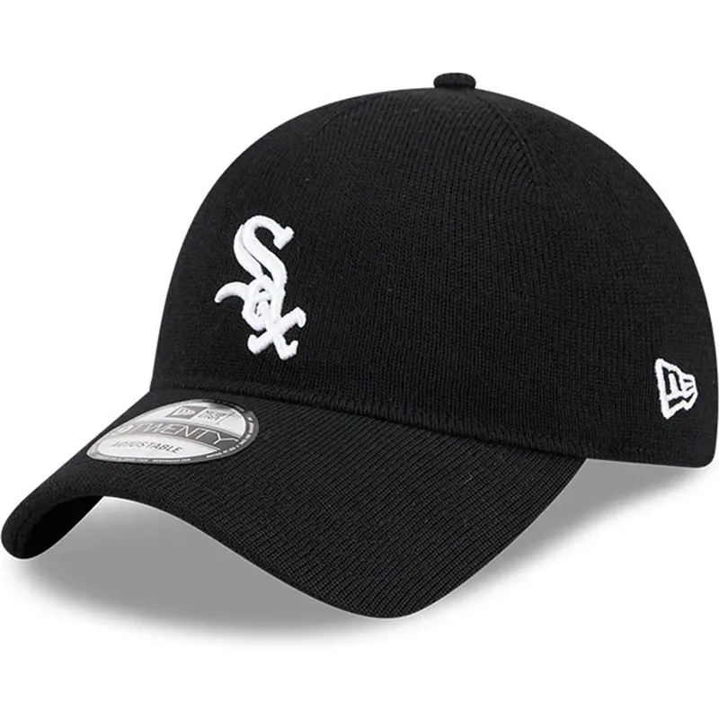 regulowana-czarna-czapka-z-zakrzywionym-daszkiem-9twenty-z-welny-merynosow-chicago-white-sox-mlb-od-new-era