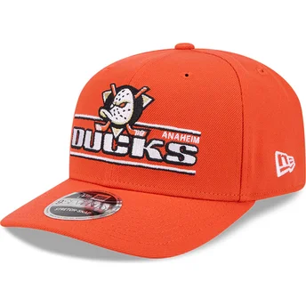Berretto curvo arancione snapback 9SEVENTY Stretch Snap Stated Anaheim Ducks NHL di New Era