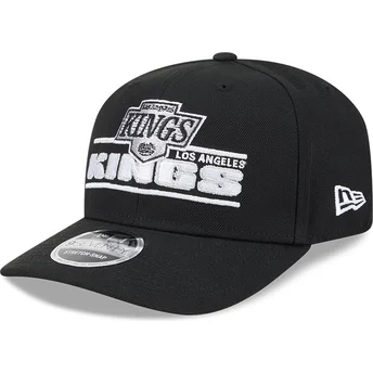 9SEVENTY Stretch Snap Stated Los Angeles Kings NHL Snapback-Kappe mit gebogenem Schirm in Schwarz von New Era
