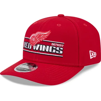 Rote gebogene Snapback-Kappe 9SEVENTY Stretch Snap Stated der Detroit Red Wings NHL von New Era
