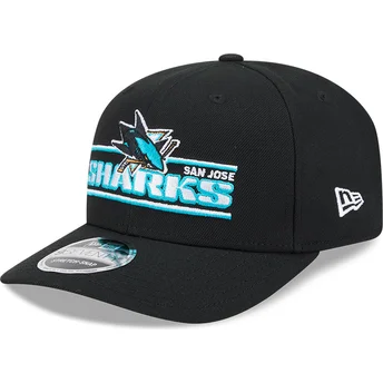 Schwarze Snapback-Kappe 9SEVENTY Stretch Snap Stated der San Jose Sharks NHL von New Era