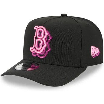 Cappellino curvo nero snapback 9FIFTY A Frame Neon dei Boston Red Sox MLB di New Era