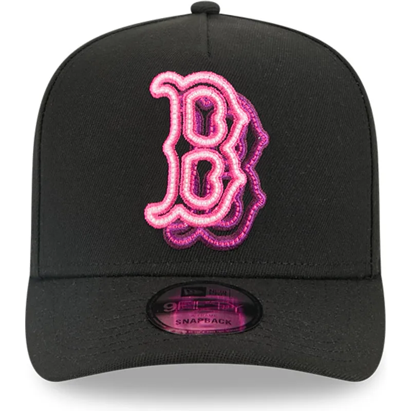 cappellino-snapback-nero-curvo-9fifty-a-frame-neon-boston-red-sox-mlb-di-new-era