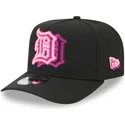 cappellino-nero-con-visiera-curva-snapback-9fifty-a-frame-neon-dei-detroit-tigers-mlb-di-new-era