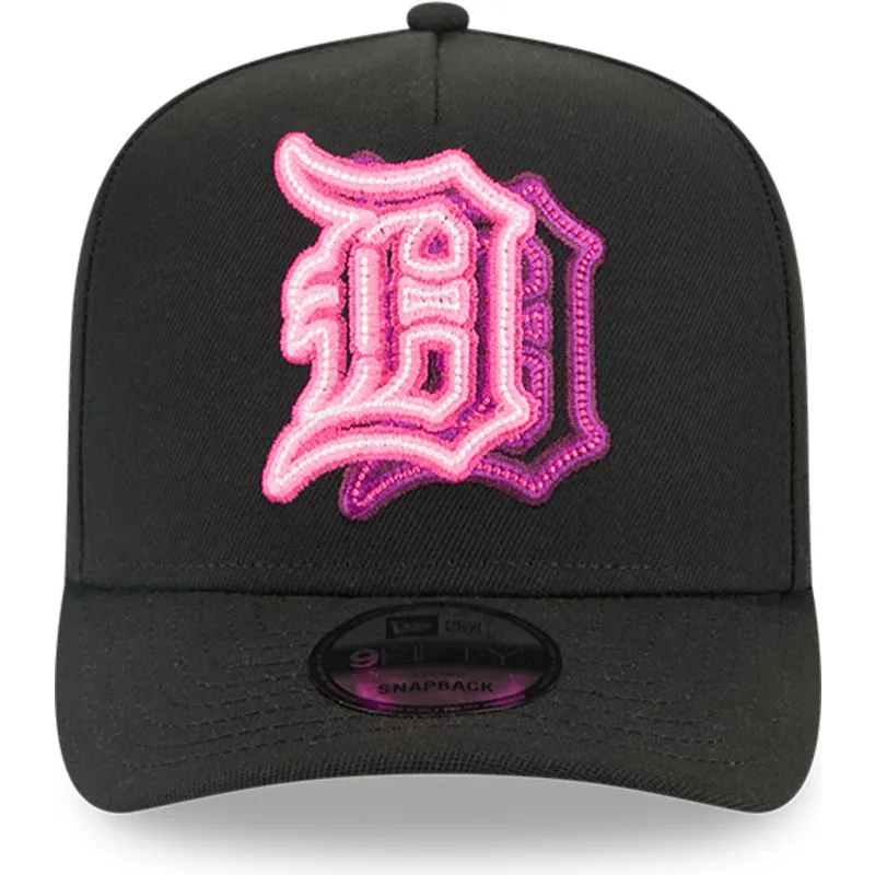 cappellino-nero-snapback-9fifty-a-frame-neon-dei-detroit-tigers-mlb-di-new-era