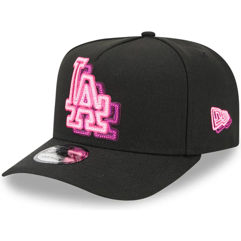 cappellino-curvo-nero-snapback-9fifty-a-frame-neon-dei-los-angeles-dodgers-mlb-di-new-era