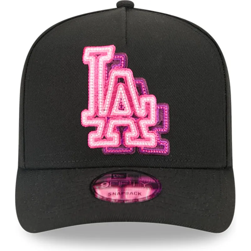 cappellino-curvo-nero-snapback-9fifty-a-frame-neon-dei-los-angeles-dodgers-mlb-di-new-era