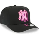 cappellino-nero-curvo-snapback-9fifty-a-frame-neon-dei-new-york-yankees-mlb-di-new-era