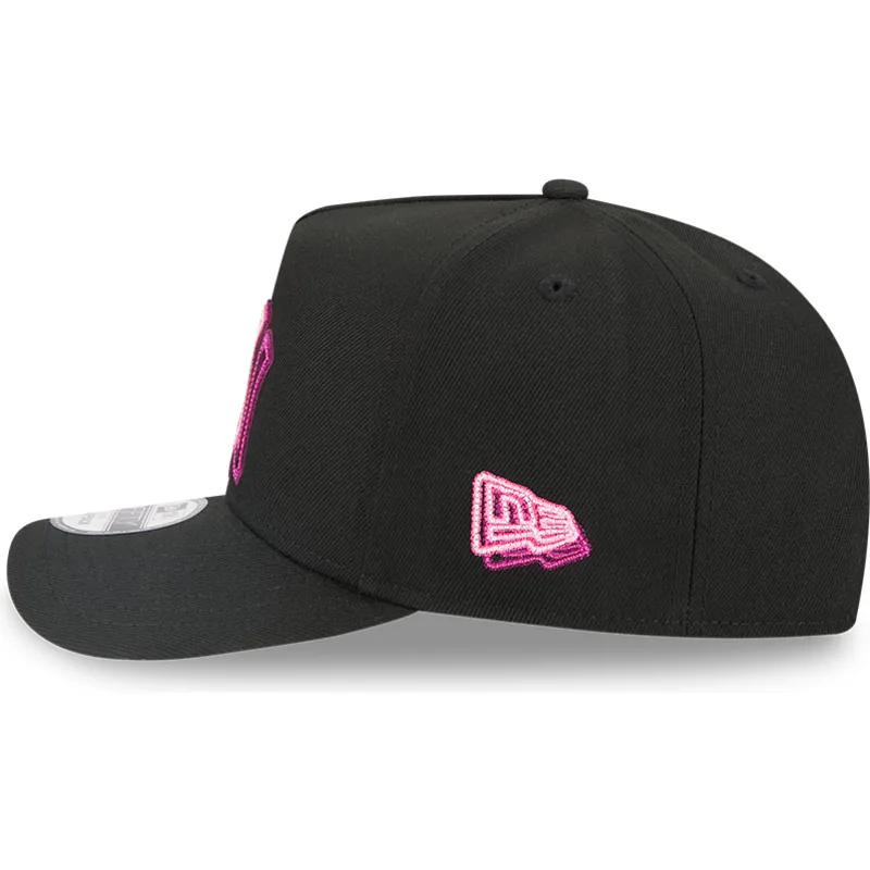 cappellino-curvo-nero-snapback-9fifty-a-frame-neon-dei-new-york-yankees-mlb-di-new-era
