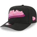 cappellino-curvo-nero-snapback-9fifty-a-frame-neon-di-oakland-athletics-mlb-di-new-era