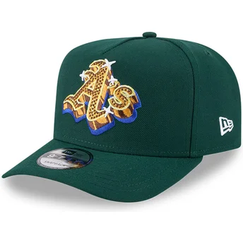 Cappellino snapback verde curva 9FIFTY A Frame Emblem degli Oakland Athletics MLB di New Era
