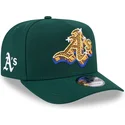 cappellino-curvo-verde-snapback-9fifty-a-frame-emblem-di-oakland-athletics-mlb-di-new-era