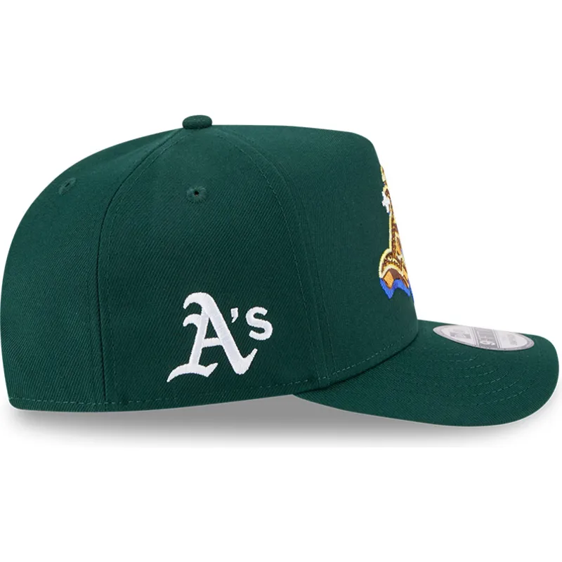 grune-gebogene-snapback-kappe-9fifty-a-frame-emblem-der-oakland-athletics-mlb-von-new-era