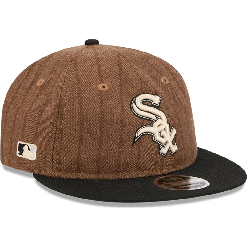 regulowana-brazowo-czarna-czapka-z-daszkiem-9fifty-retro-crown-wool-pinstripe-chicago-white-sox-mlb-marki-new-era