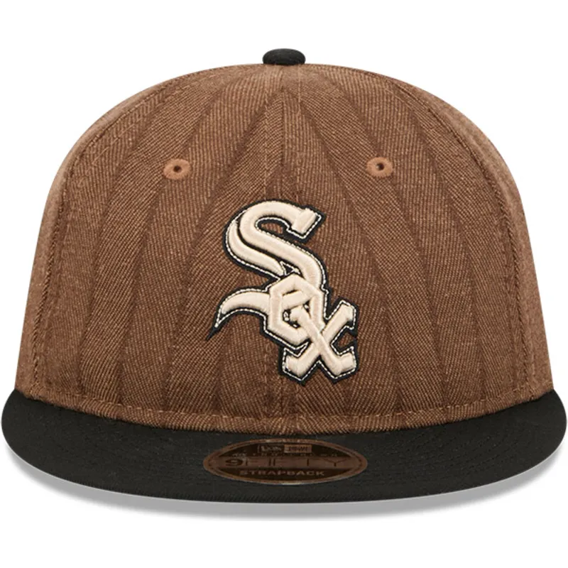 chicago-white-sox-mlb-new-era-9fifty-retro-crown-wool-pinstripe-justerbar-brun-och-svart-platt-keps