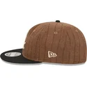 casquette-plate-marron-et-noire-ajustable-9fifty-retro-crown-wool-pinstripe-chicago-white-sox-mlb-new-era