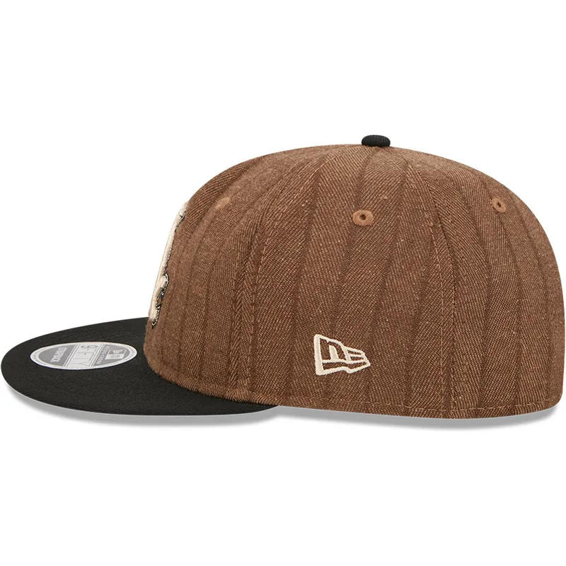 regulowana-brazowo-czarna-czapka-z-daszkiem-9fifty-retro-crown-wool-pinstripe-chicago-white-sox-mlb-marki-new-era
