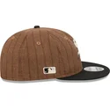 casquette-plate-marron-et-noire-ajustable-9fifty-retro-crown-wool-pinstripe-chicago-white-sox-mlb-new-era