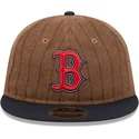 cappellino-piatto-marrone-e-blu-navy-regolabile-9fifty-retro-crown-in-lana-a-righe-dei-boston-red-sox-mlb-di-new-era