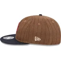cappello-piatto-marrone-e-blu-navy-regolabile-9fifty-retro-crown-wool-pinstripe-di-boston-red-sox-mlb-di-new-era