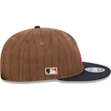 casquette-plate-marron-et-bleue-marine-ajustable-9fifty-retro-crown-wool-pinstripe-atlanta-braves-mlb-new-era
