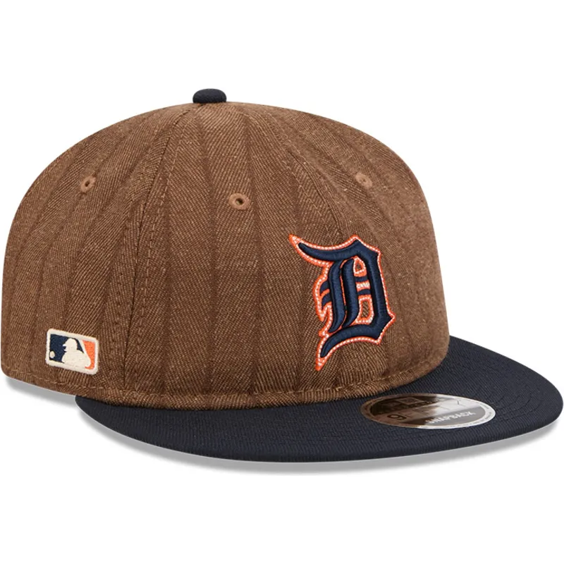justerbar-brunt-och-marinblatt-9fifty-retro-crown-wool-pinstripe-detroit-tigers-mlb-flat-keps-fran-new-era