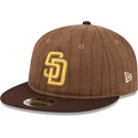 cappello-piatto-marrone-regolabile-9fifty-retro-crown-wool-pinstripe-dei-san-diego-padres-mlb-di-new-era