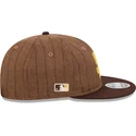 cappello-piatto-marrone-regolabile-9fifty-retro-crown-wool-pinstripe-dei-san-diego-padres-mlb-di-new-era