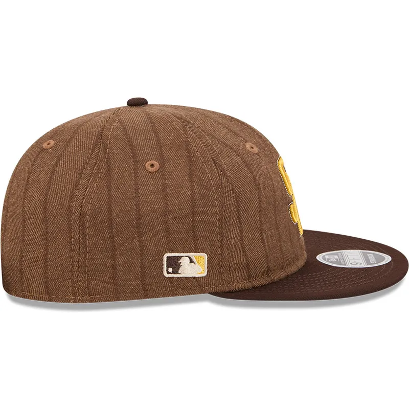 gorra-plana-marron-ajustable-9fifty-retro-crown-wool-pinstripe-de-san-diego-padres-mlb-de-new-era