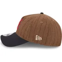 cappellino-curvo-marrone-e-blu-navy-regolabile-9twenty-a-frame-wool-pinstripe-degli-atlanta-braves-mlb-di-new-era