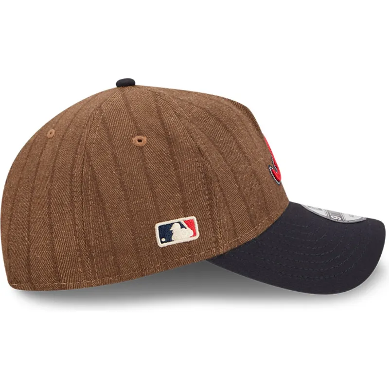 justerbar-9twenty-a-frame-wool-pinstripe-brun-og-marinebla-buet-kasket-fra-atlanta-braves-mlb-fra-new-era