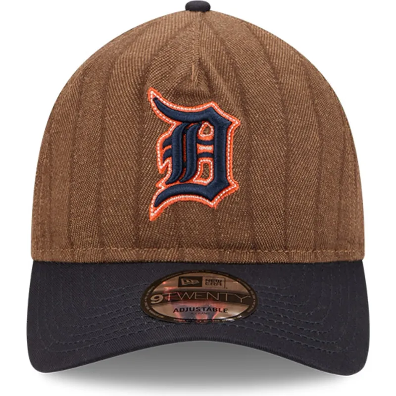 regulowana-czapka-z-daszkiem-brazowo-granatowa-9twenty-a-frame-wool-pinstripe-detroit-tigers-mlb-od-new-era