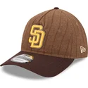 san-diego-padres-mlb-new-era-9twenty-a-frame-wool-pinstripe-justerbar-brun-buet-kasket
