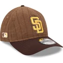 san-diego-padres-mlb-new-era-9twenty-a-frame-wool-pinstripe-verstellbare-braune-kappe