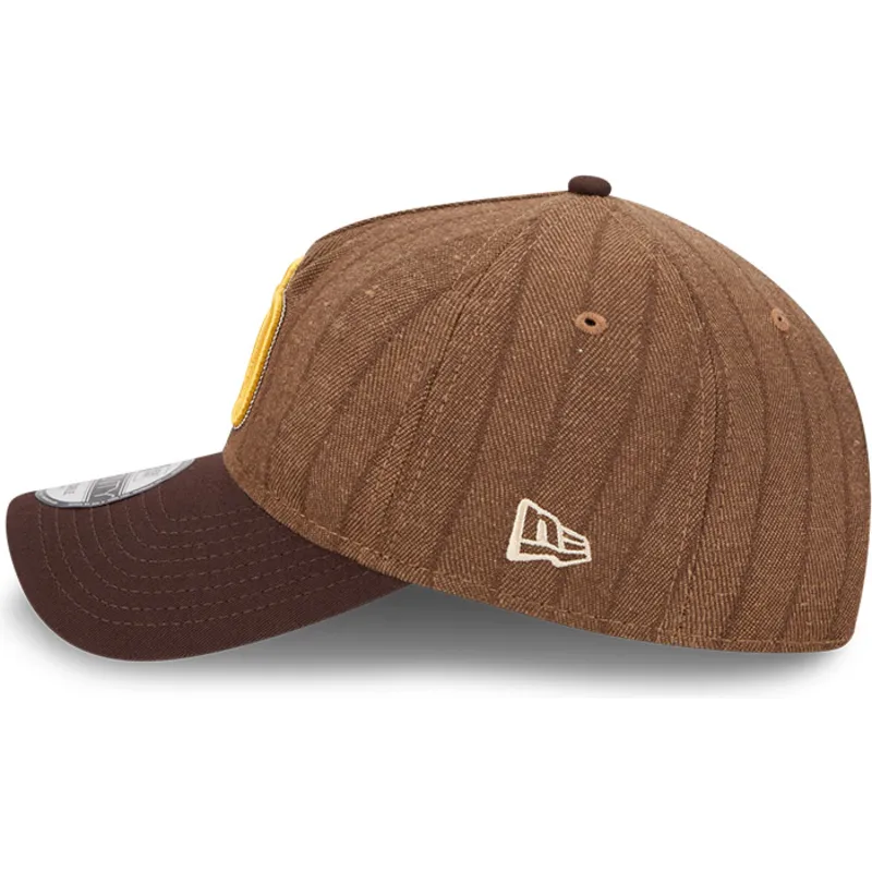 gorra-curva-marron-ajustable-9twenty-a-frame-wool-pinstripe-de-san-diego-padres-mlb-de-new-era