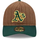braune-und-grune-verstellbare-curved-cap-9twenty-a-frame-wool-pinstripe-der-oakland-athletics-mlb-von-new-era