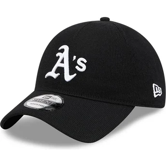 Schwarze verstellbare 9TWENTY Kappe aus Merinowolle der Oakland Athletics MLB von New Era