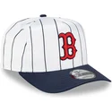 cappellino-snapback-9fifty-a-frame-satin-pinstripe-bianco-e-blu-navy-dei-boston-red-sox-mlb-di-new-era