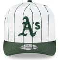 weisse-und-grune-snapback-kappe-9fifty-a-frame-satin-pinstripe-der-oakland-athletics-mlb-von-new-era