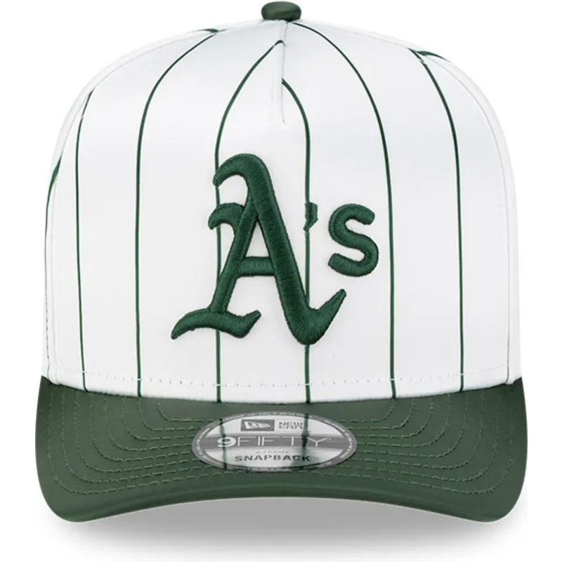 biala-i-zielona-czapka-z-daszkiem-snapback-9fifty-a-frame-satin-pinstripe-oakland-athletics-mlb-od-new-era