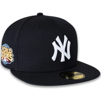 Cappello piatto blu navy aderente 59FIFTY World Series 2009 Side Patch dei New York Yankees MLB di New Era