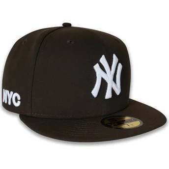 New Era Flat Brim 59FIFTY NYC Side New York Yankees MLB Brown Fitted Cap