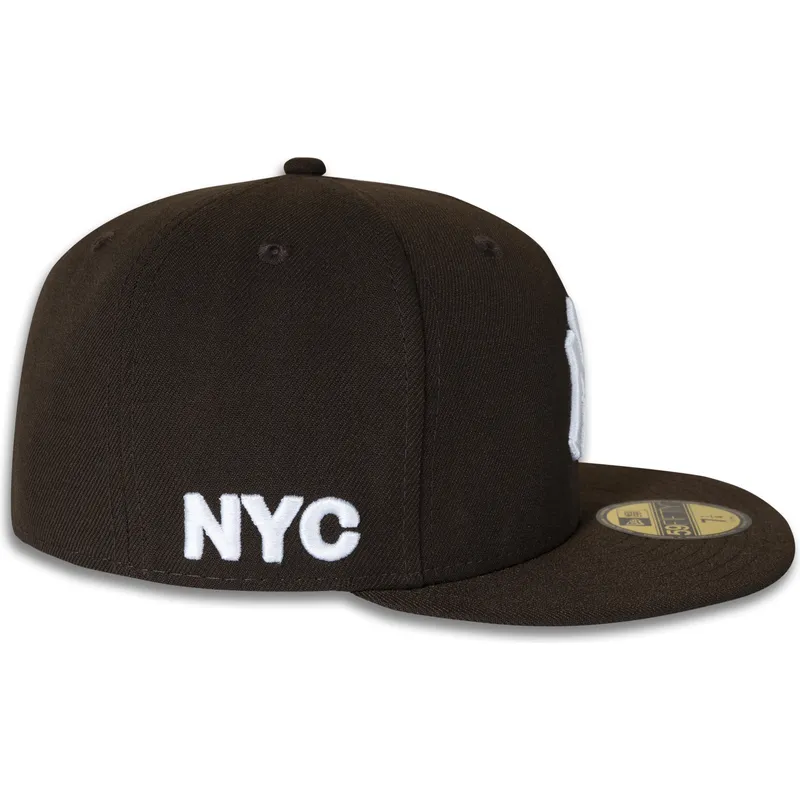 new-era-flat-brim-59fifty-nyc-side-new-york-yankees-mlb-brown-fitted-cap