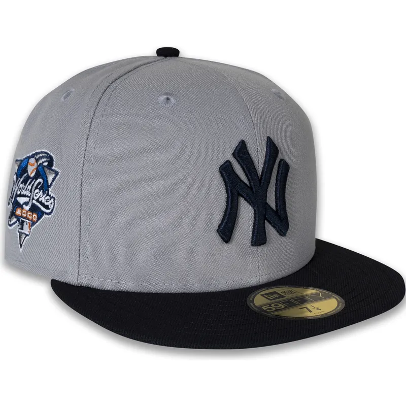 gra-og-marinebla-fitted-flat-cap-59fifty-world-series-2000-side-patch-fra-new-york-yankees-mlb-af-new-era