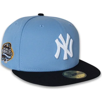 Cappello piatto blu regolato 59FIFTY World Series 2003 Side Patch dei New York Yankees MLB di New Era