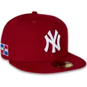 casquette-plate-rouge-ajustee-59fifty-side-dominican-republic-new-york-yankees-mlb-new-era