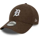 cappellino-marrone-snapback-curvo-9forty-melton-wool-dei-detroit-tigers-mlb-di-new-era
