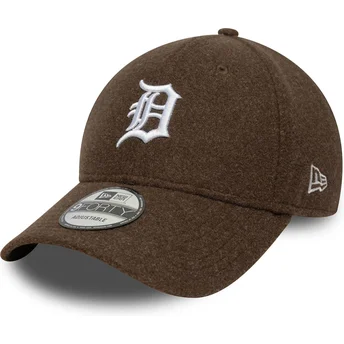 Casquette courbée marron snapback 9FORTY Melton Wool Detroit Tigers MLB New Era
