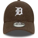 cappellino-marrone-snapback-curvo-9forty-melton-wool-dei-detroit-tigers-mlb-di-new-era